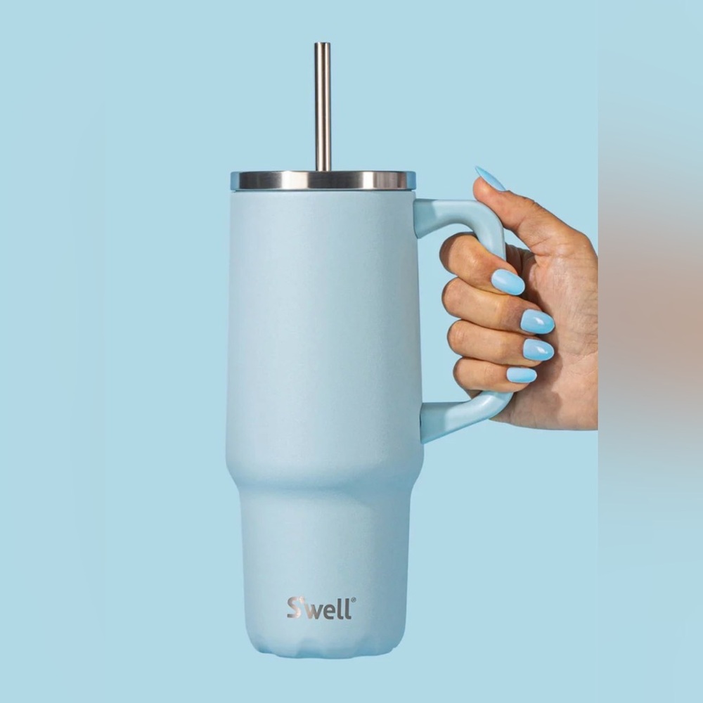S'well Powder Blue Insulated Tumbler with Handle - Picture 2 of 5